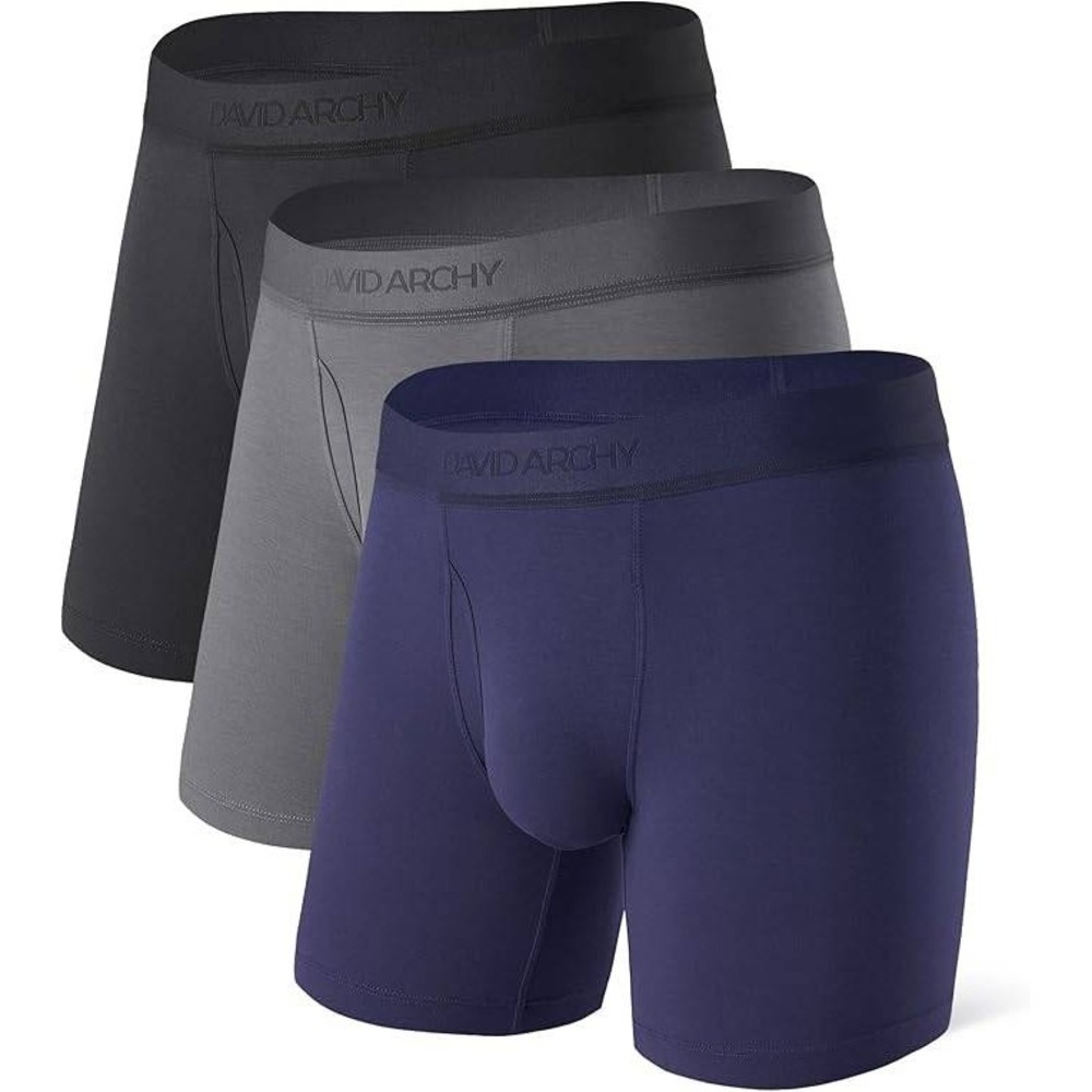 Set of 3 MSRP $44 DAVID ARCHY Men's M Underwear Breathable Silky Soft Modal Boxe